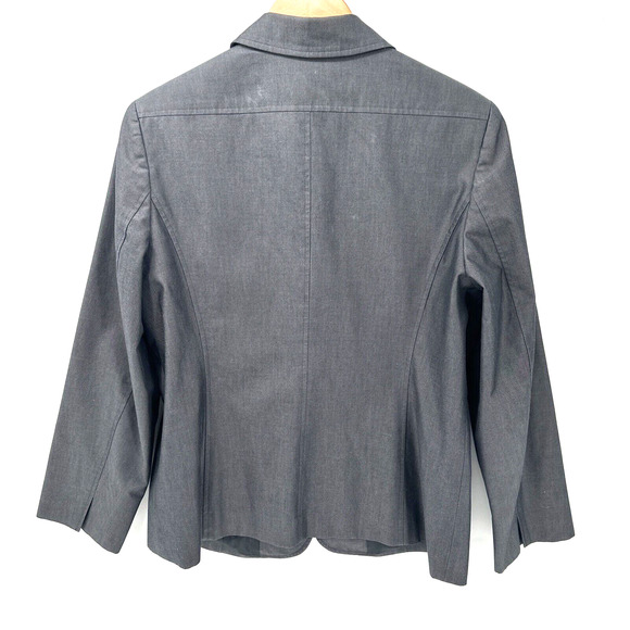 Talbots Blazer Womens Petite 14 14p Jacket Classic Lined Button Up Gray Vintage - Picture 4 of 8